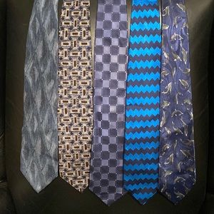 Mens assorted blue silk neckties